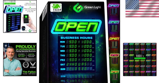 Energy-Efficient Programmable Open Sign – Perfect for Bars & Restaurants