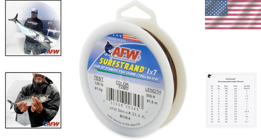 135lb Breaking Strength Camo Leader Wire - 1x7 Stainless Steel, 300ft Option