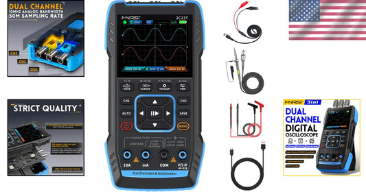 3-in-1 Handheld Oscilloscope & Multimeter with 10MHz Bandwidth - 2 Channels