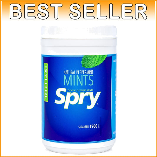 Dentist-Recommended Xylitol Peppermint Mints - 1200 Count Low-Calorie Treat
