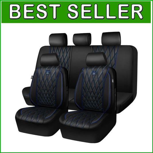 5-Seat Waterproof Faux Leather Covers with Anti-Slip Design for SUVs and More