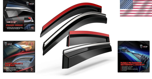 Durable Shatter-Resistant Rain Guards for 2019-2024 Vehicle Models - 4pc Set