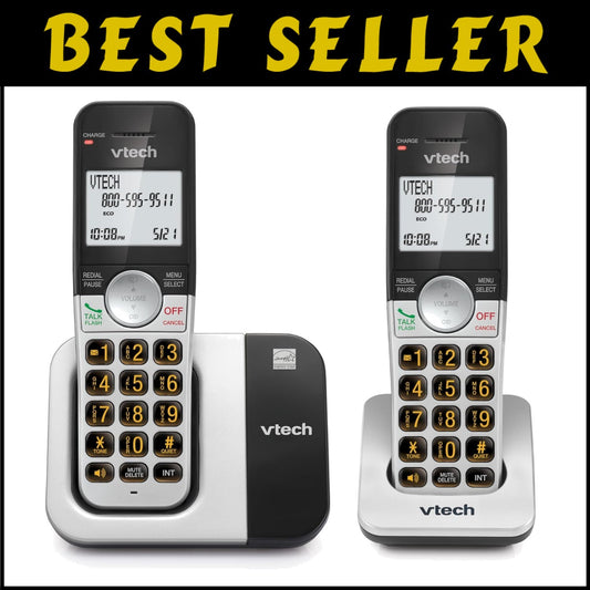 DECT 6.0 2-Handset Cordless Phone with Caller ID and Quiet Mode for Easy Use