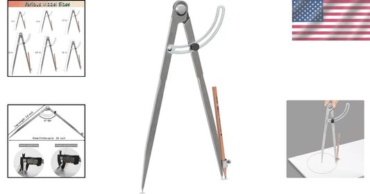 Precision 24-Inch Compass with Wing Divider - Ideal for Woodworking & Geometry