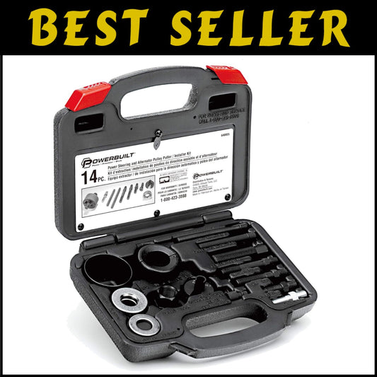 Forged 14-Piece Pulley Tool Set for Safe Removal and Installation - Black Case