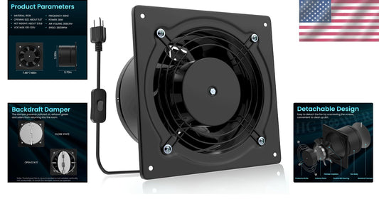 High-Performance 6" Exhaust Fan - Ideal for Kitchen, Bathroom, and Indoor Spaces