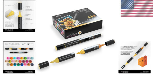 Professional 24-Piece TriBlend Alcohol Markers for Ultimate Color Blending