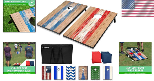 All-Weather Cornhole Set – Portable 3 x 2 Ft Boards with Beans & Rules Included