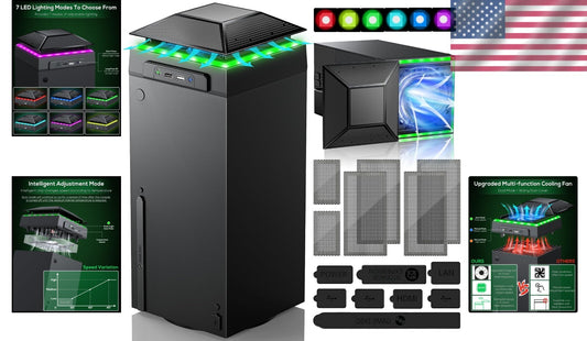 Multi-Function RGB Cooling Fan for Xbox Series X with Auto Control & Dust Shield