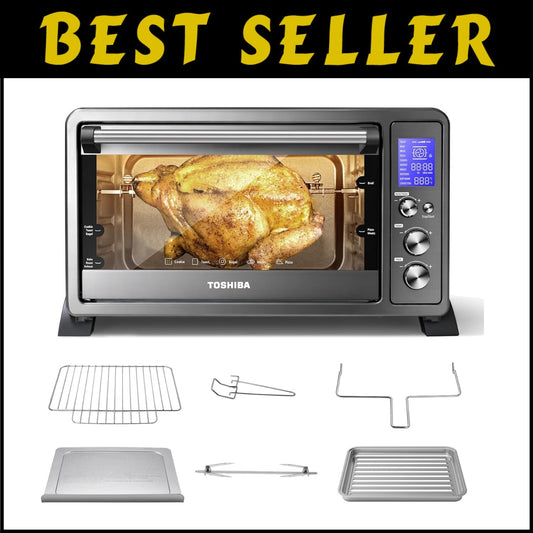 Elegant 1500W Toaster Oven with LCD Display - 25L Versatility & Convenience
