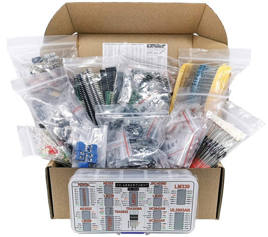 Robust 2200-Piece Assorted Electronic Components Kit with Organized Storage Box