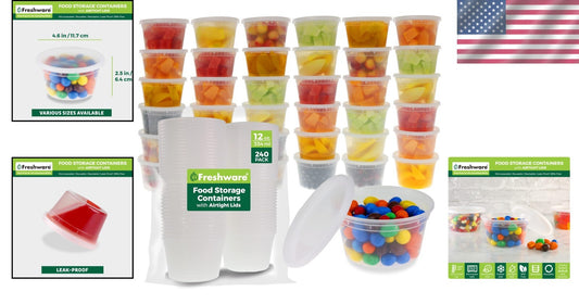 12 oz Clear Stackable Deli Containers with Lids – Ideal for Meal Prep & Freezer