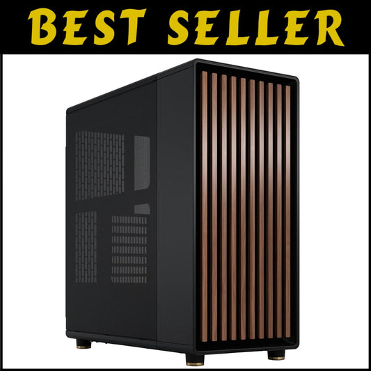 Luxurious Walnut Front Gaming PC Case with Mesh Ventilation & Customizable Space