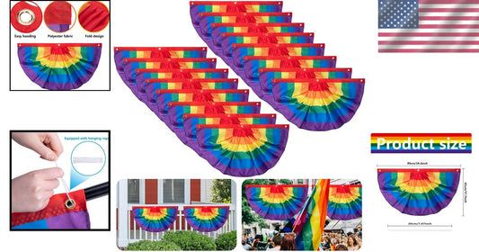 Durable Rainbow Bunting Flag Set - Perfect for Pride Month Outdoor Displays