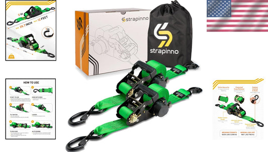 Adventure-Ready 5,000 lbs Ratchet Tie-Down Straps with Weather-Resistant S-Hooks
