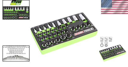 35 Piece Multi-Drive Star Socket Set with EVA Foam Organizer - No-Slip Design