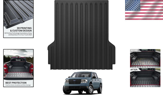 Custom Fit TPE Bed Mat for 2022-2025 Trucks with Raised Edges for Protection