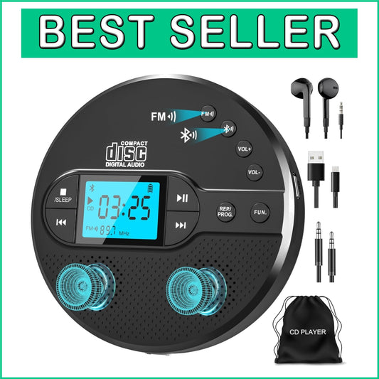 Dual Stereo Speaker CD Player with LCD Display - Perfect for Travel & Home