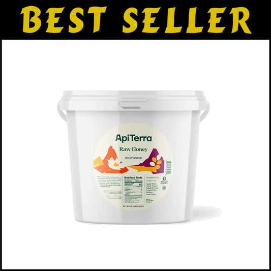 Eco-Friendly Raw Wildflower Honey - 16 lbs Unfiltered Bucket, Kosher Certified
