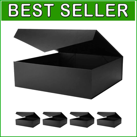 Elegant 5-Pack Extra Large Black Gift Boxes with Magnetic Closure – 16.3"x14.2"