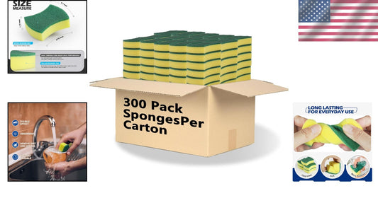 300-Pack Eco-Friendly Non-Scratch Kitchen Cleaning Sponges for Versatile Use