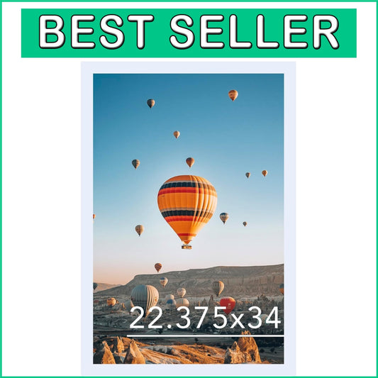 Elegant 22.375x34 White Photo Frame for Wall Art - Horizontal & Vertical Use
