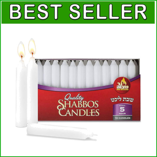 72 Classic White 6-Inch Taper Candles – Dripless & Smokeless for Any Occasion
