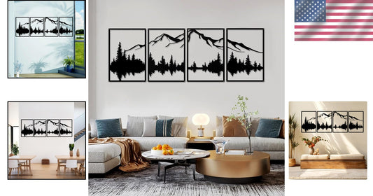 Unique Mountain and Forest Metal Wall Art Collection - Easy to Install Decor