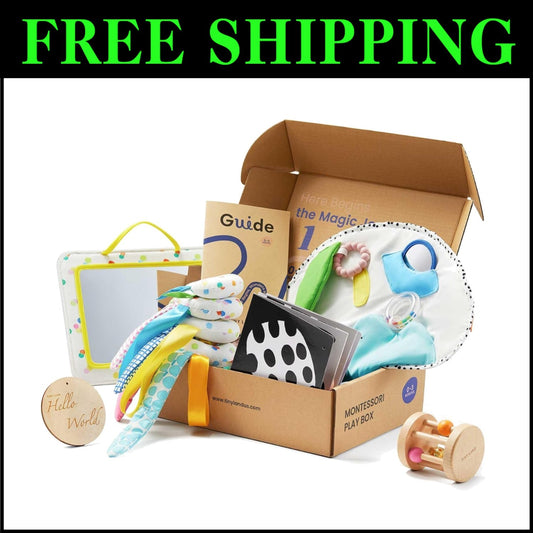 5-in-1 Montessori Baby Toy Set for Newborn Sensory Development & Play