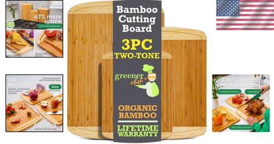 Versatile Bamboo Chopping Board Set for Home Cooks - Lifetime Warranty Included!