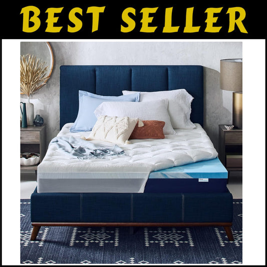 Ultimate Cooling Memory Foam Mattress Topper - 4 Inch Full Size for Deeper Sleep