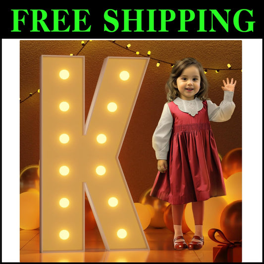 4FT Light Up Letter K - Elegant Marquee Decor for Parties and Celebrations