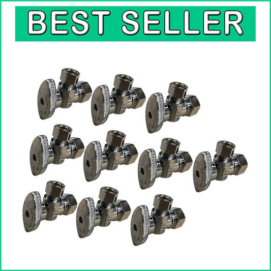 10 Heavy Duty Angle Stop Valves - Lead-Free Brass for Effective Water Control