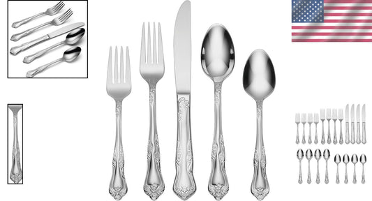 Durable 20 Piece Silver Flatware Set - Dishwasher Safe for Everyday Use