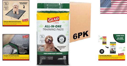 Odor-Control Charcoal Training Pads – 180 Count, Disposable for All Dog Sizes