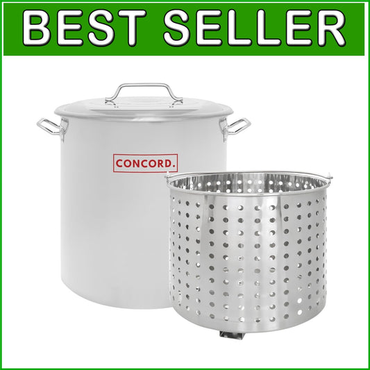 Versatile 40QT Stainless Steel Stockpot with Steamer Basket - Ideal for Boiling