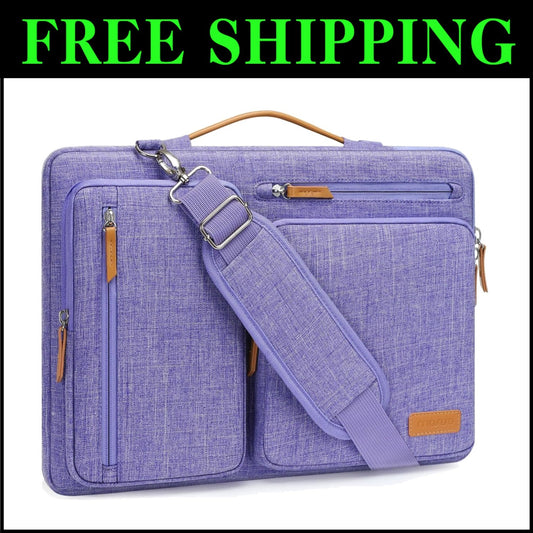 360 Protective Laptop Shoulder Bag, Fits 15-15.6 Inch Laptops - Purple Elegance
