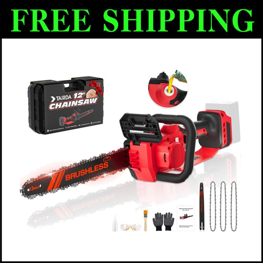 Effortless Trimming: 12-Inch Mini Chainsaw - Compatible with MWK 18V Batteries