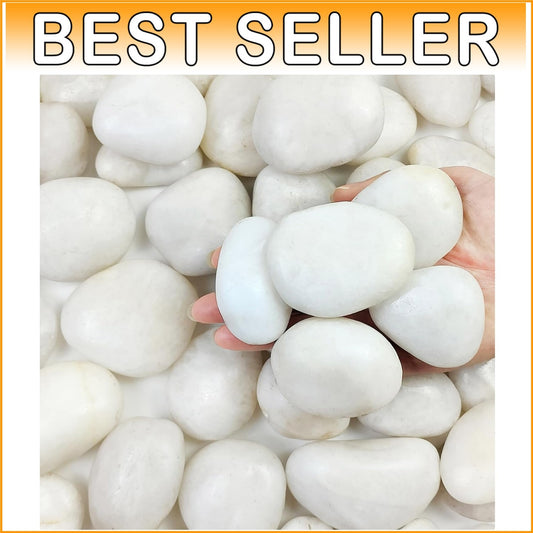 Elegant 20lbs White Pebbles - Ideal for Landscaping, Planters & Creative Decor