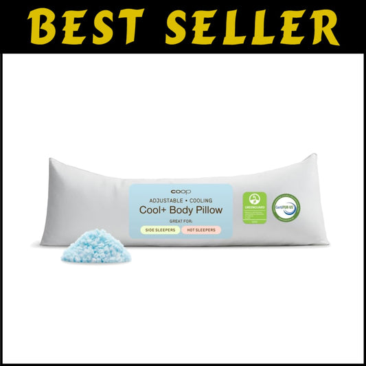 Ultimate Cooling Gel Body Pillow 18x52 - Adjustable Support & Washable Cover