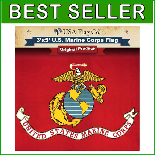 Beautiful 3x5 Marine Corps Flag with Eagle Emblem - Ideal Gift for Patriots