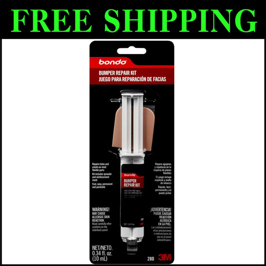 Paintable & Sandable Bumper Repair Kit with Syringe Dispenser - Quick Repair