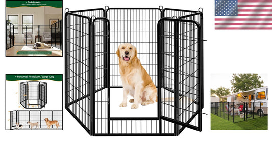 Expandable 47-Inch Dog Playpen with Flexible Shape Options for Indoor/Outdoor