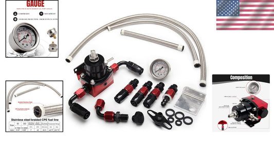 Durable EFI Kit 0-100psi with Adjustable Pressure Gauge & Essential Accessories