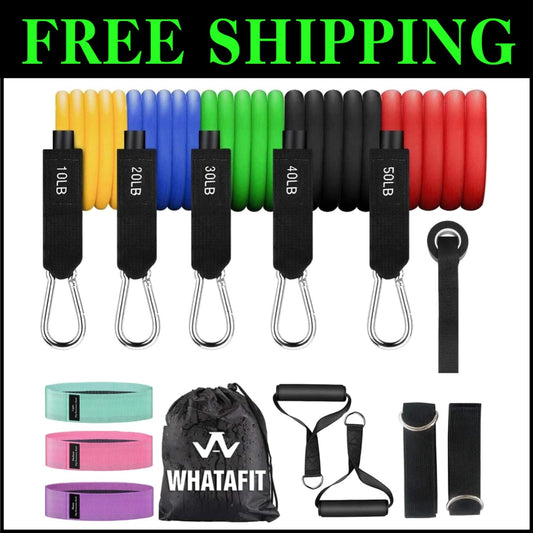 Non-Slip Resistance Bands with Handles - Portable Fitness Set for All Levels