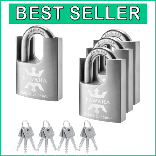 Weatherproof 50mm Heavy Duty Padlock Set - Keyed Alike for Ultimate Security