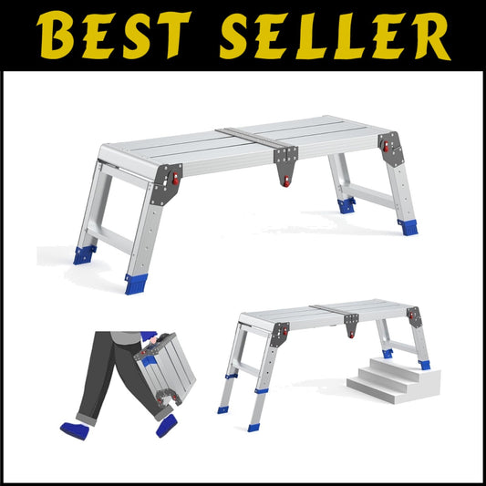 Versatile Folding Step Stool - Aluminum, 600 lbs Capacity, Tool-Free Assembly