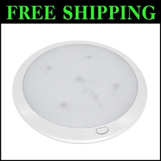 Versatile 12V LED Ceiling Light - Dimmable with Push Button Control, 8.5-Inch