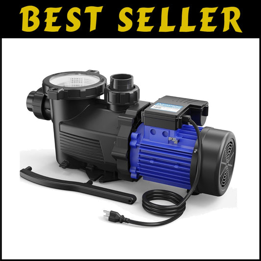 1.5HP Single Speed Pool Pump with 8100 GPH Flow Rate, 115V - Versatile Fit