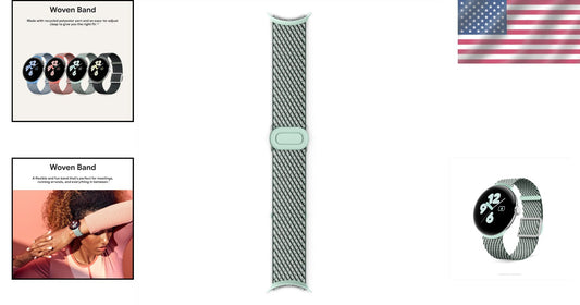 Breathable Sage Woven Band for Pixel Watch & Pixel Watch 2 - Adjustable Fit